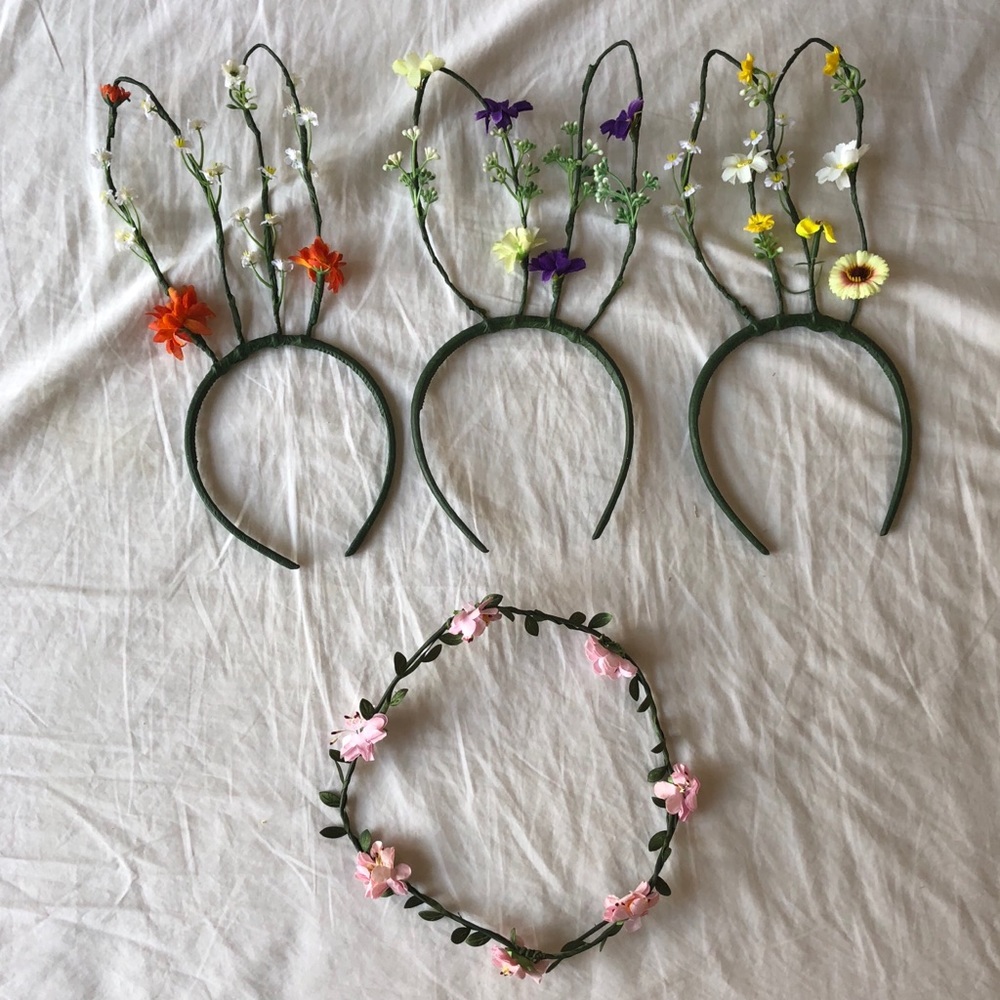 Handmade flower bunny ears 🐰💖